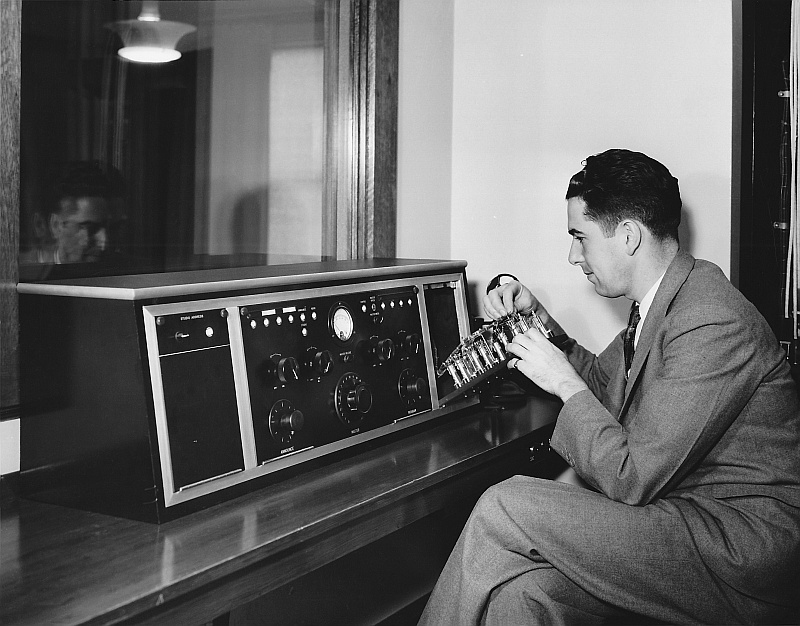 George Greaves and audio console