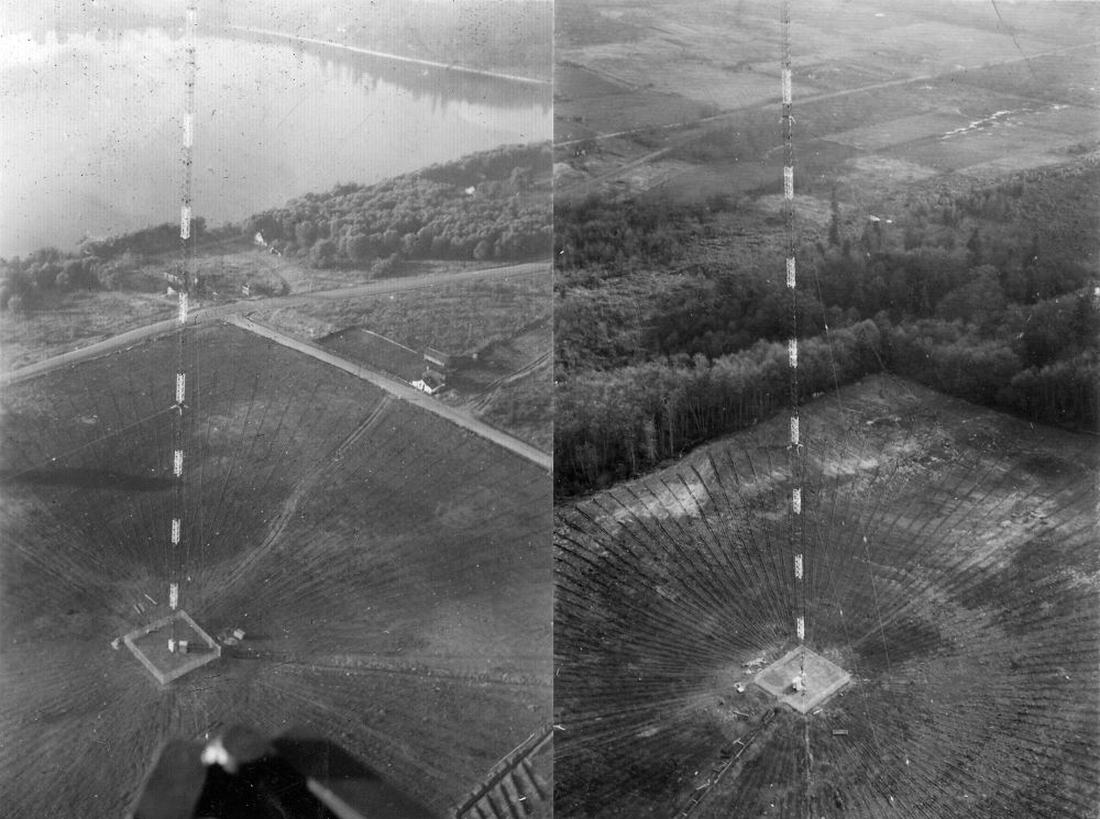 Two towers, aerial view