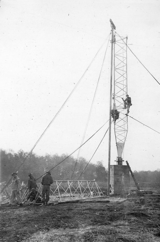Erecting one of the towers