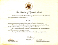 Award certificate