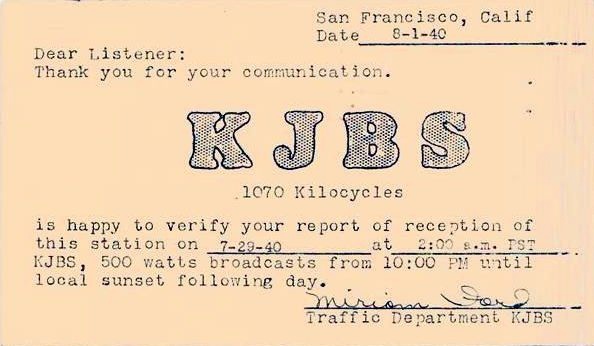 KJBS QSL