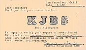 KJBS QSL card