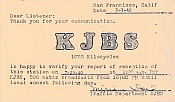 KJBS QSL card