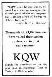 KQW ad 1930